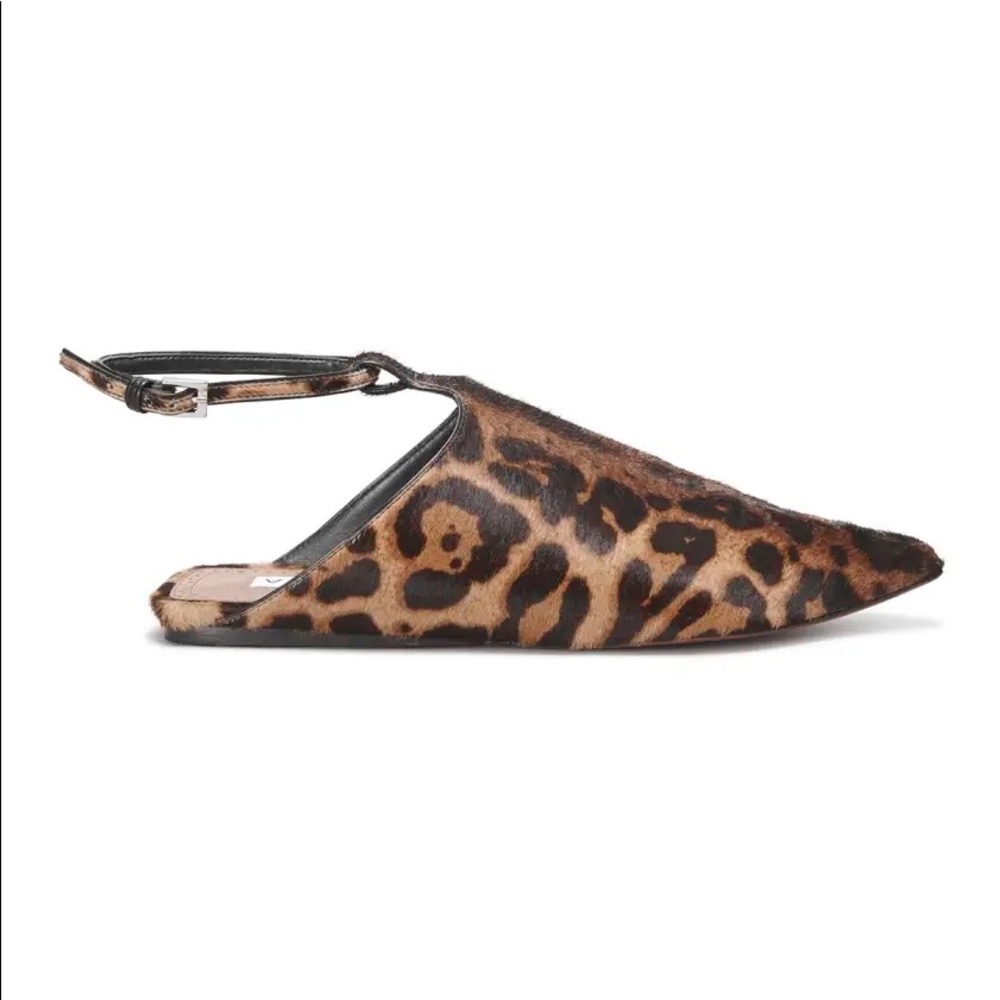 Alaia La Babouche Ankle-Strap Faux Fur Flats
